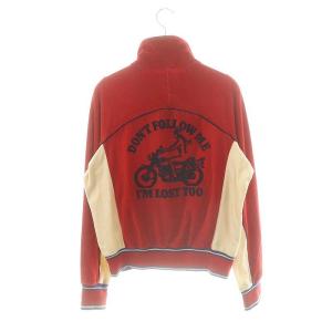 HYSTERIC GLAMOUR ベロア トラックジャケット ジップアップ F 赤 レッド ベージュ /AT OS
