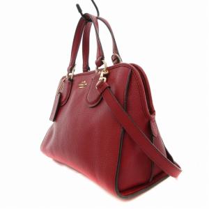COACH 33735 ミニ ノリータ サッチェル 2WAY ハンドバッグ ショルダーバッグ レザー ロゴ 赤 レッド