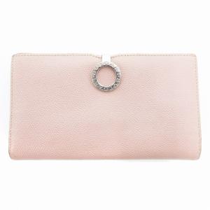 長財布 二つ折り レザー ロゴクリップ ピンク /UO