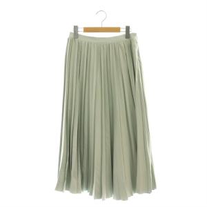 プリーツ スカート ロング ピーチスキン 38 ミントグリーン /DF OS