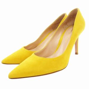 パンプス ヒール ポインテッドトゥ スエード 35 黄 イエロー /GV