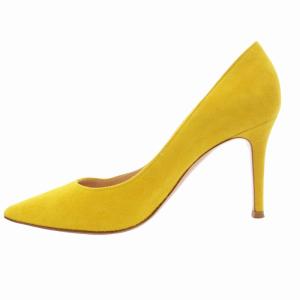 Sergio Rossi パンプス ヒール ポインテッドトゥ スエード 35 黄 イエロー /GV