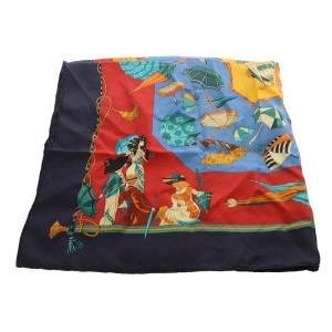 HERMES スカーフ カレ90 OMBRELLES ET PARAPLUIES 日傘と雨傘 マルチカラー /YO16