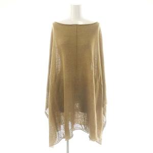 Linen Cape ニット ポンチョ リネン ブラウン /ES OS