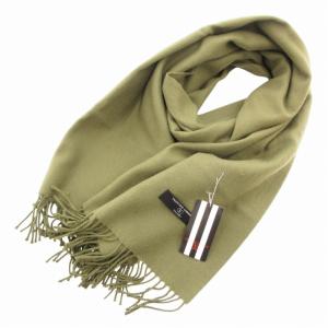 タグ付き OMU KAWABE 大判ストール マフラー フリンジ ウール カーキ /GV