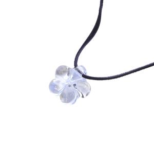 フラワーペンダント ネックレス 青 ブルー /SR