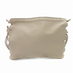 LUDLOW 美品 ショルダーバッグ スカラップ レザー ベージュ /JS