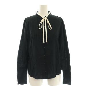 23AW 長袖 ブラウス バンドカラー タック 40 黒 ブラック /AT OS
