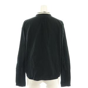 To b. by agnes b. 23AW 長袖 ブラウス バンドカラー タック 40 黒 ブラック /AT OS