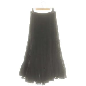 Jean Paul GAULTIER FEMME ウール ティアード スカート 40 黒 /MI OS