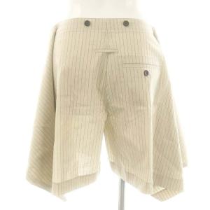 Jean Paul GAULTIER FEMME 変形 ショートパンツ ストライプ ウール 40 ベージュ /MI OS
