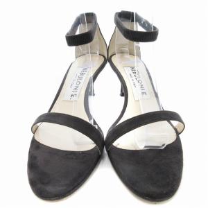 Nebuloni IENA取り扱い ストラップサンダル オープントゥ スエード 35.5 チャコールグレー /JS