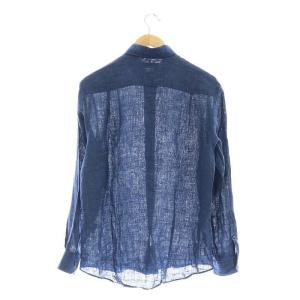 TOMORROWLAND 長袖リネンシャツ スタンドカラー S 紺 ネイビー /AT OS AD