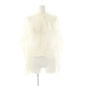 エンブロイダリー フリル装飾 ブラウス シャツ 長袖 US4 S 白 ホワイト SH /SY OS