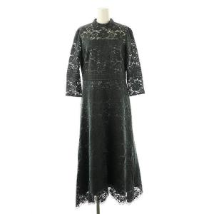 ハイネックレースワンピース ロング 38 ダークグレー /DF OS