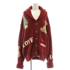 23AW HOLIDAY ジャガードショールカーデ カーディガン 長袖 F レッド /SY OS