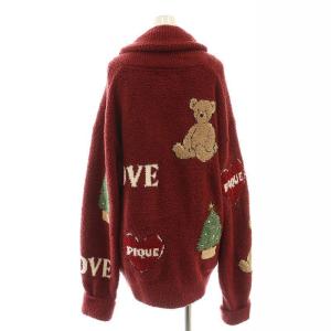 gelato pique 23AW HOLIDAY ジャガードショールカーデ カーディガン 長袖 F レッド /SY OS