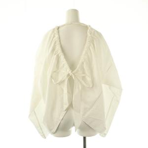 BACK GATHER  TOP ブラウス バックオープン 長袖 38 ホワイト /DF OS SH