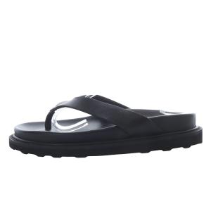 caminando トングサンダル プラットフォーム レザー 5 ブラック /YO17 SH