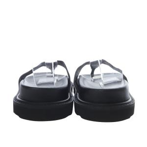 caminando トングサンダル プラットフォーム レザー 5 ブラック /YO17 SH