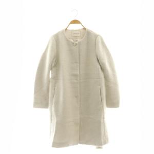 クリンプシャギーコート ノーカラー ロング 40 グレー /AT OS