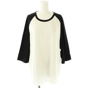 アパルトモン ラグランTシャツ クルーネック F 白 ホワイト 黒 ブラック /SY OS