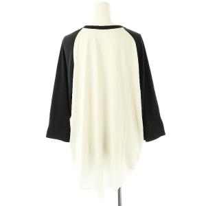 AP STUDIO アパルトモン ラグランTシャツ クルーネック F 白 ホワイト 黒 ブラック /SY OS