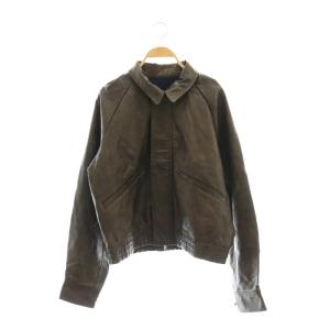 25SS フェイクレザーショートブルゾン ジャケット ジップアップ 1 ブラウン /HK OS
