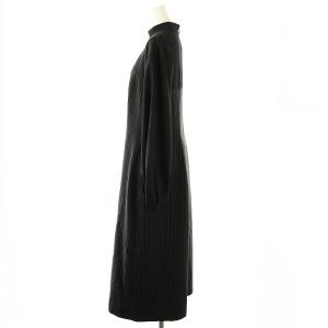 ADORE 24AW クリアストライプワンピース ロング 長袖 38 ブラック /ES OS
