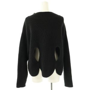 ADORE 25SS ティアドロップホールニット セーター モックネック 38 ブラック /DF OS