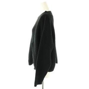 ADORE 25SS ティアドロップホールニット セーター モックネック 38 ブラック /DF OS