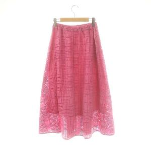 Ron Herman エンブロイダリー フレアスカート マキシ ロング XS ピンク /AT OS