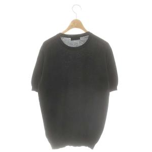 JOHN SMEDLEY ウール コットン 半袖ニット カットソー S 黒 ブラック /AT OS