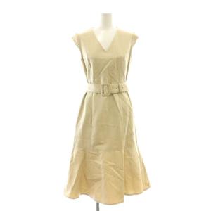 ベルト付きワンピース ノースリーブ ロング 38 ベージュ /HK OS