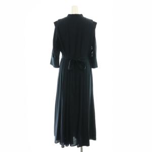 SNIDEL 23SS タックジョーゼットフレアワンピース ロング 1 ネイビー /HK OS