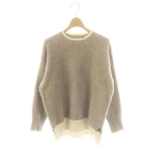 23FW フォックスカシミヤニット セーター グレージュ アイボリー /DO OS