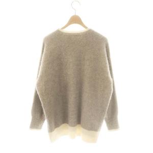 UNITED ARROWS 23FW フォックスカシミヤニット セーター グレージュ アイボリー /DO OS