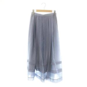 24SS シアーオーガンタックギャザースカート ロング フレア 2 パープルグレー /DO OS