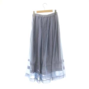 allureville 24SS シアーオーガンタックギャザースカート ロング フレア 2 パープルグレー /DO OS