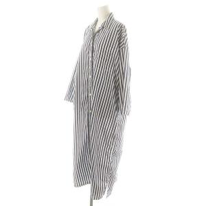 Plage wide wash シャツワンピース ストライプ 38 紺 白 /CX OS