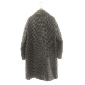 Plage ハウンドトゥースダブルボタンコート アウター チェスター ロング ウール混 黒 白 ブラック ホワイト