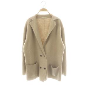 ミラノリブニットジャケット ダブル テーラード カシミヤ混 ベージュ /DO OS