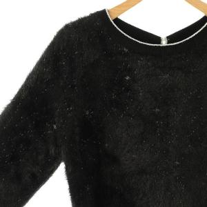 ANAYI 25SS アイスクリスタルジャガード プルオーバー ニット セーター 38 ブラック /DF OS