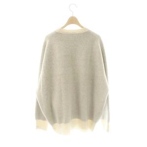 Spick&Span 24AW ダブルジャガードロゴニットプルオーバー セーター オフホワイト ブラック /DO OS