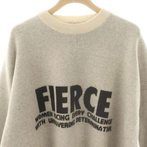 Spick&Span 24AW ダブルジャガードロゴニットプルオーバー セーター オフホワイト ブラック /DO OS