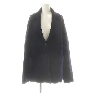 オーバーサイズニットジャケット テーラード ネイビー /CX OS