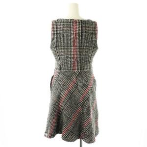 M'S GRACY ウール チェック ワンピース ひざ丈 36 ブラック ホワイト /DF OS