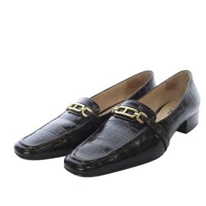 Whitney ビットローファー クロコ型押し カーフレザー 38 ダークブラウン