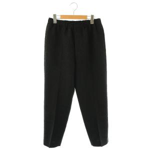 ウールギャバ切り替えタックパンツ テーパードパンツ 36 黒