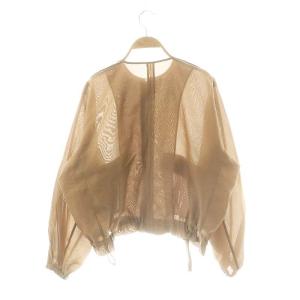 martinique ノーカラーブルゾン ジップアップ キャメル /HK OS